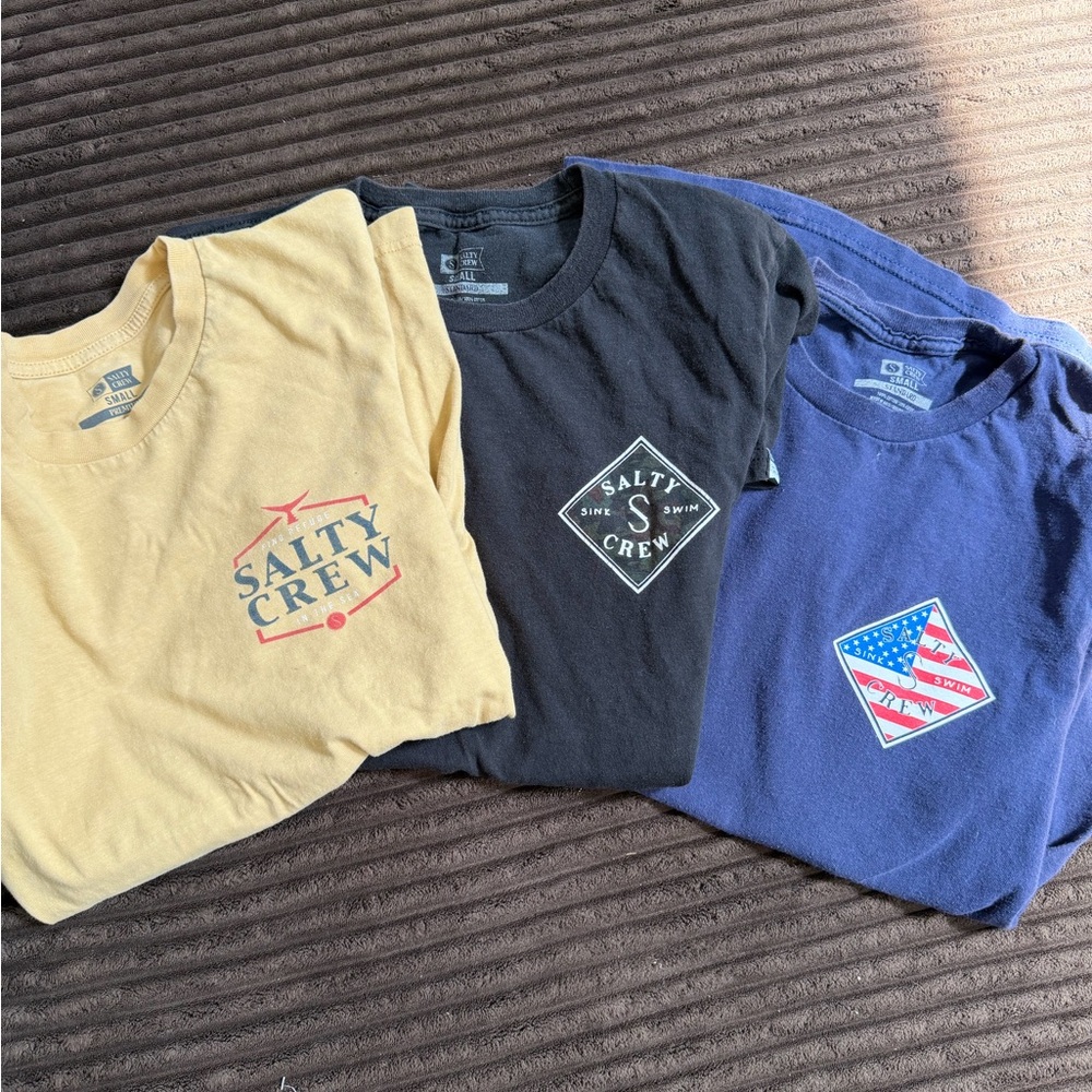 Salty Crew Short Sleeve Tee Bundle in Yellow, Black & Navy